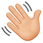 👋🏼 Emoji winkende Hand: mittelhelle Hautfarbe Apple iOS 13.2.