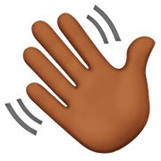 👋🏾 Emoji winkende Hand: mitteldunkle Hautfarbe Apple iOS 13.2.