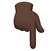 Emoji 👇🏿 Indice Abbassato: Carnagione Scura su Apple iOS 13.2.
