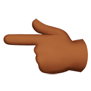 👈🏾 Emoji nach links weisender Zeigefinger: mitteldunkle Hautfarbe Apple iOS 13.2.