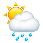 🌦️ Emoji Sol Detrás De Una Nube Con Lluvia en Apple iOS 13.2.