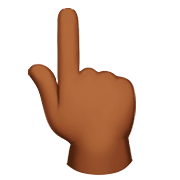 Emoji 👆🏾 Indice Alzato: Carnagione Abbastanza Scura su Apple iOS 13.2.