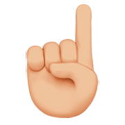 ☝🏼 Emoji nach oben weisender Zeigefinger von vorne: mittelhelle Hautfarbe Apple iOS 13.2.