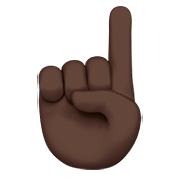 ☝🏿 Emoji Indicador Apontando Para Cima: Pele Escura na Apple iOS 13.2.