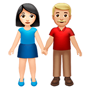 Emoji 👩🏻‍🤝‍👨🏼 Uomo E Donna Che Si Tengono Per Mano: Carnagione Chiara E Carnagione Abbastanza Chiara su Apple iOS 13.2.