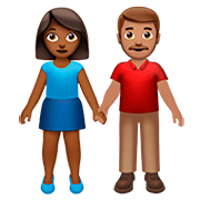 Emoji 👩🏾‍🤝‍👨🏽 Uomo E Donna Che Si Tengono Per Mano: Carnagione Abbastanza Scura E Carnagione Olivastra su Apple iOS 13.2.