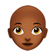 👩🏾‍🦲 Emoji Mulher: Pele Morena Escura E Careca na Apple iOS 13.2.