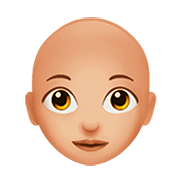 Emoji 👩🏼‍🦲 Donna: Carnagione Abbastanza Chiara E Calvo su Apple iOS 13.2.