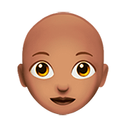 👩🏽‍🦲 Emoji Frau: mittlere Hautfarbe, Glatze Apple iOS 13.2.
