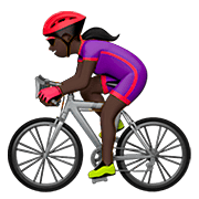 🚴🏿‍♀️ Emoji Mujer En Bicicleta: Tono De Piel Oscuro en Apple iOS 13.2.