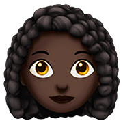 👩🏿‍🦱 Emoji Mujer: Tono De Piel Oscuro Y Pelo Rizado en Apple iOS 13.2.