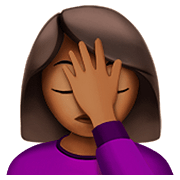 🤦🏾‍♀️ Emoji Mulher Decepcionada: Pele Morena Escura na Apple iOS 13.2.