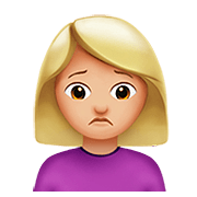 Emoji 🙍🏼‍♀️ Donna Corrucciata: Carnagione Abbastanza Chiara su Apple iOS 13.2.