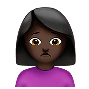 Emoji 🙍🏿‍♀️ Donna Corrucciata: Carnagione Scura su Apple iOS 13.2.