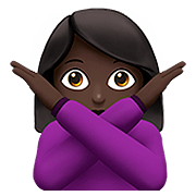 🙅🏿‍♀️ Emoji Frau mit überkreuzten Armen: dunkle Hautfarbe Apple iOS 13.2.