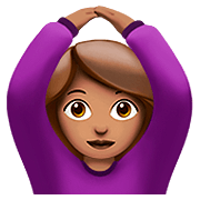 Emoji 🙆🏽‍♀️ Donna Con Gesto OK: Carnagione Olivastra su Apple iOS 13.2.