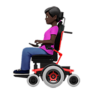 👩🏿‍🦼 Emoji Frau in elektrischem Rollstuhl: dunkle Hautfarbe Apple iOS 13.2.
