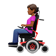 👩🏾‍🦼 Emoji Frau in elektrischem Rollstuhl: mitteldunkle Hautfarbe Apple iOS 13.2.
