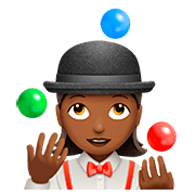 Emoji 🤹🏾‍♀️ Giocoliere Donna: Carnagione Abbastanza Scura su Apple iOS 13.2.