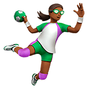 🤾🏾‍♀️ Emoji Handballspielerin: mitteldunkle Hautfarbe Apple iOS 13.2.