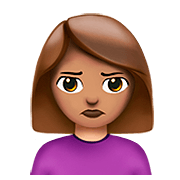 🙎🏽‍♀️ Emoji schmollende Frau: mittlere Hautfarbe Apple iOS 13.2.