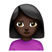 🙎🏿‍♀️ Emoji Mujer Haciendo Pucheros: Tono De Piel Oscuro en Apple iOS 13.2.