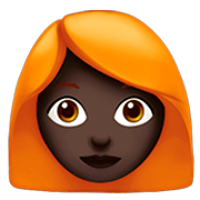 👩🏿‍🦰 Emoji Frau: dunkle Hautfarbe, rotes Haar Apple iOS 13.2.