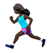 🏃🏿‍♀️ Emoji Mujer Corriendo: Tono De Piel Oscuro en Apple iOS 13.2.