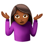 🤷🏾‍♀️ Emoji Mulher Dando De Ombros: Pele Morena Escura na Apple iOS 13.2.