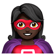 Emoji 🦸🏿‍♀️ Supereroina: Carnagione Scura su Apple iOS 13.2.