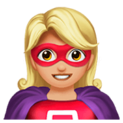 Émoji 🦸🏼‍♀️ Super-héroïne : Peau Moyennement Claire sur Apple iOS 13.2.