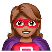 Émoji 🦸🏽‍♀️ Super-héroïne : Peau Légèrement Mate sur Apple iOS 13.2.