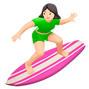 Emoji 🏄🏻‍♀️ Surfista Donna: Carnagione Chiara su Apple iOS 13.2.