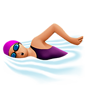 🏊🏼‍♀️ Emoji Schwimmerin: mittelhelle Hautfarbe Apple iOS 13.2.