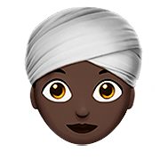 👳🏿‍♀️ Emoji Frau mit Turban: dunkle Hautfarbe Apple iOS 13.2.