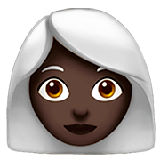 👩🏿‍🦳 Emoji Mujer: Tono De Piel Oscuro Y Pelo Blanco en Apple iOS 13.2.