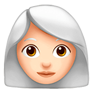 👩🏻‍🦳 Emoji Mulher: Pele Clara E Cabelo Branco na Apple iOS 13.2.