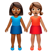Émoji 👩🏾‍🤝‍👩🏽 Deux Femmes Se Tenant La Main : Peau Mate Et Peau Légèrement Mate sur Apple iOS 13.2.