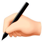 ✍🏻 Emoji schreibende Hand: helle Hautfarbe Apple iOS 13.2.