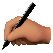 ✍🏽 Emoji schreibende Hand: mittlere Hautfarbe Apple iOS 13.2.
