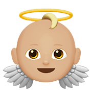 👼🏼 Emoji Bebé ángel: Tono De Piel Claro Medio en Apple iOS 13.3.