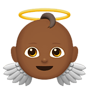 👼🏾 Emoji Bebê Anjo: Pele Morena Escura na Apple iOS 13.3.