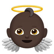👼🏿 Emoji Bebé ángel: Tono De Piel Oscuro en Apple iOS 13.3.