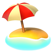🏖️ Emoji Strand mit Sonnenschirm Apple iOS 13.3.