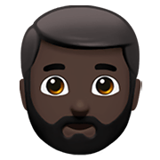 Emoji 🧔🏿 Uomo Con La Barba: Carnagione Scura su Apple iOS 13.3.