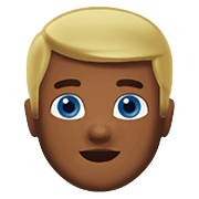 👱🏾‍♂️ Emoji Mann: mitteldunkle Hautfarbe, blond Apple iOS 13.3.