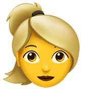 Émoji 👱‍♀️ Femme Blonde sur Apple iOS 13.3.