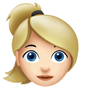 👱🏻‍♀️ Emoji Frau: helle Hautfarbe, blond Apple iOS 13.3.