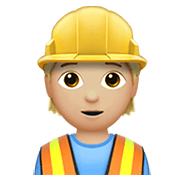 Émoji 👷🏼 Personnel Du Bâtiment : Peau Moyennement Claire sur Apple iOS 13.3.