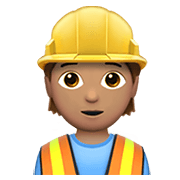 👷🏽 Emoji Trabalhador De Construção Civil: Pele Morena na Apple iOS 13.3.